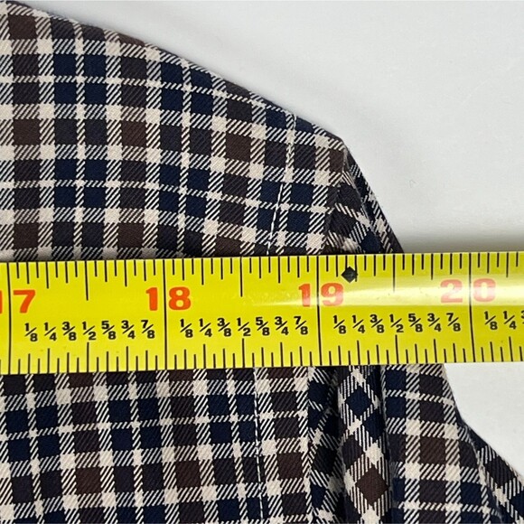 Brooks Brothers Sz Mens M Non-Iron Supima Brown Plaid Button-Down Long-Sleeve - Picture 9 of 10